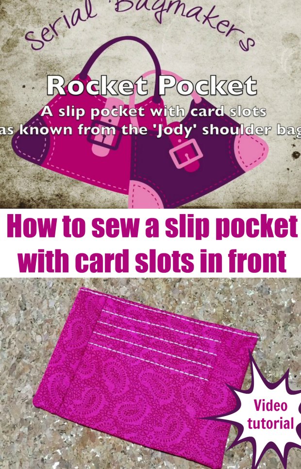 Great video on how to sew a double-duty pocket with card slots for your handbag purse sewing patterns.