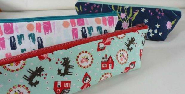 Easy triangle pencil case to sew, free sewing pattern