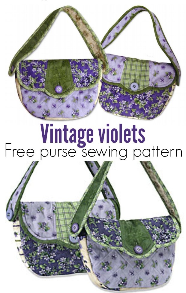 Ideal purse sewing pattern for quilters, with a dresden plate style flap.