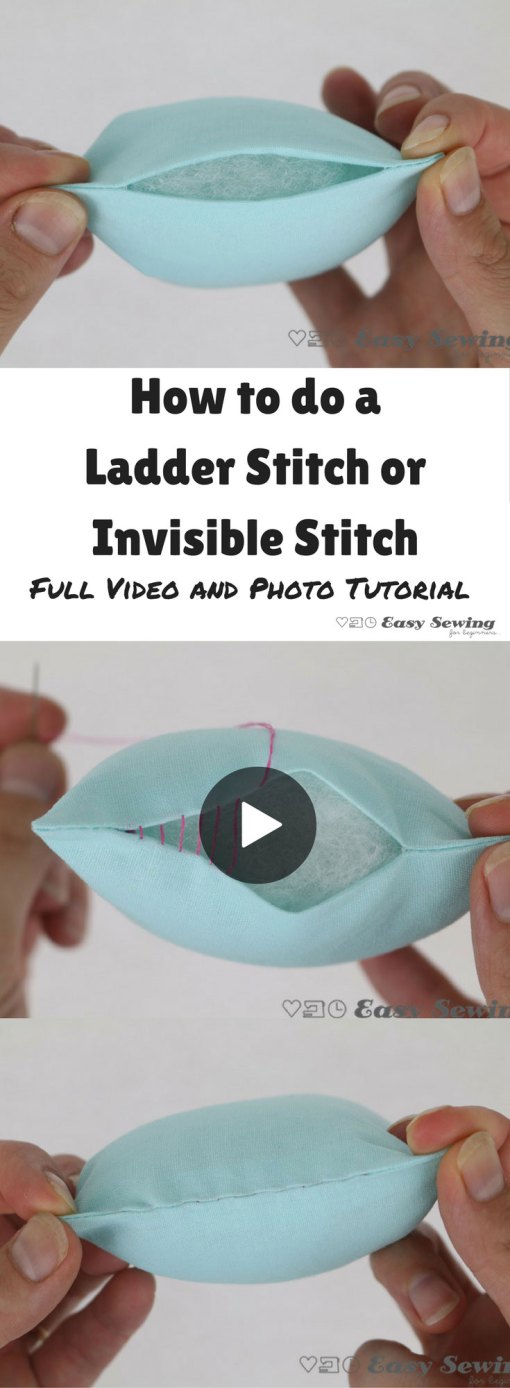 Video tutorial for how to sew the invisible ladder stitch. I use this for sewing closed the bottom of my bag linings.