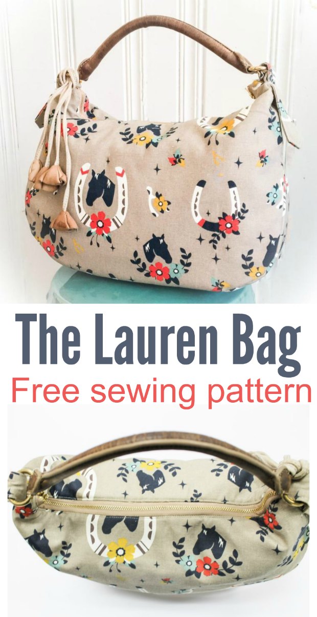 Free purse sewing pattern. The Lauren purse is simple to make using just a yard of fabric. Free handbag sewing pattern.