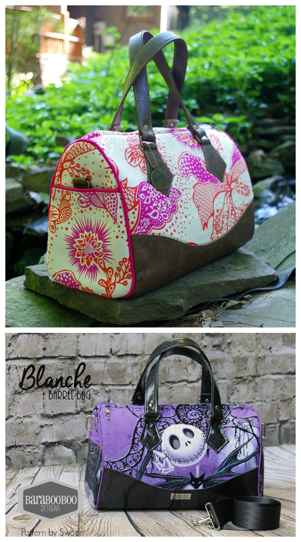 Blanche Barrel Bag SWOON sewing pattern. Make this classic and timeless shaped bag, in two different sizes.