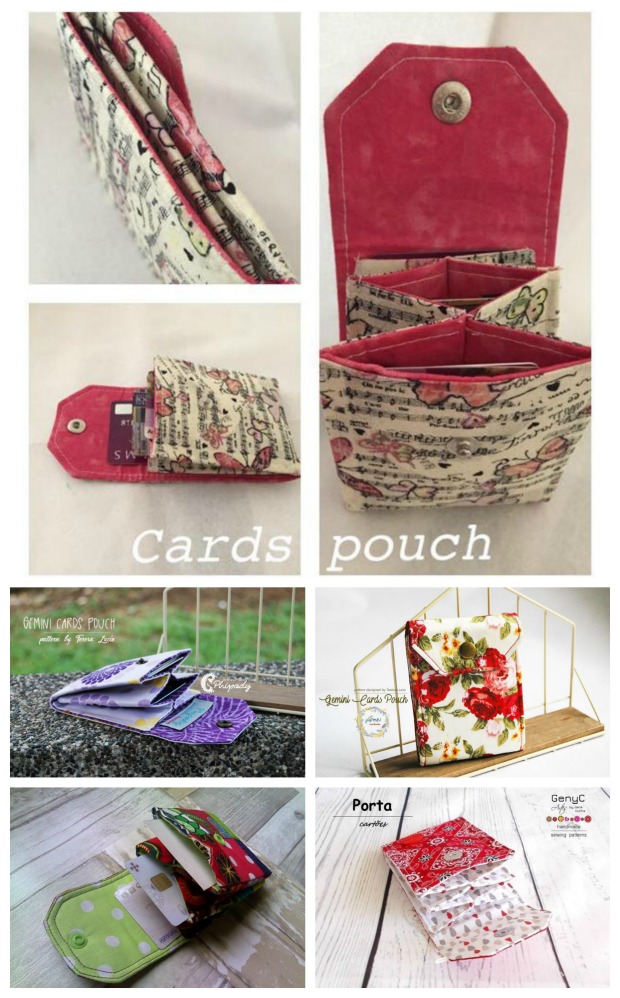 Gemini Cards Pouch pdf downloadable sewing pattern. This is a little pouch for cards. It's a perfect beginner tutorial for anyone starting out in sewing.