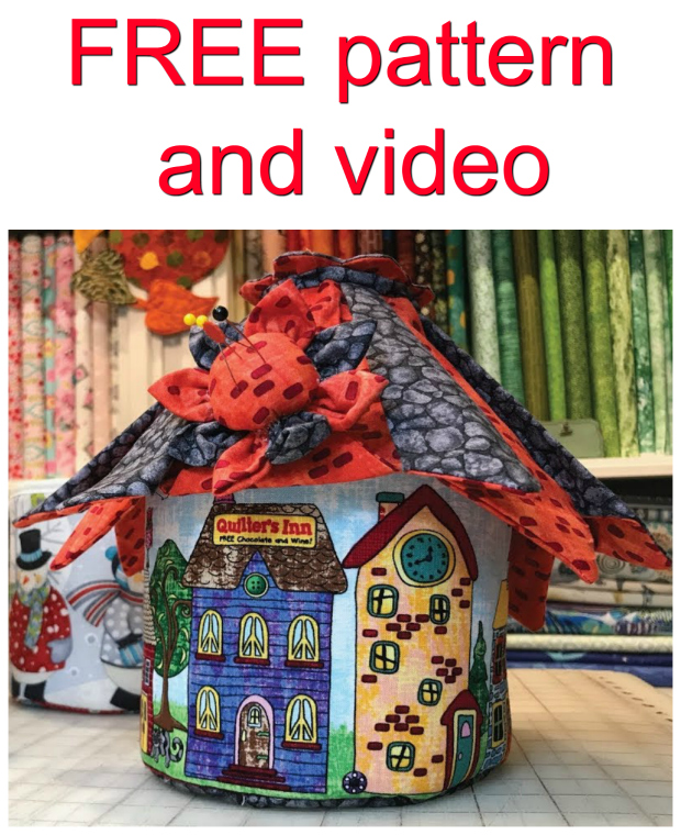 Cute Fabric Fairy House storage basket FREE sewing pattern + video