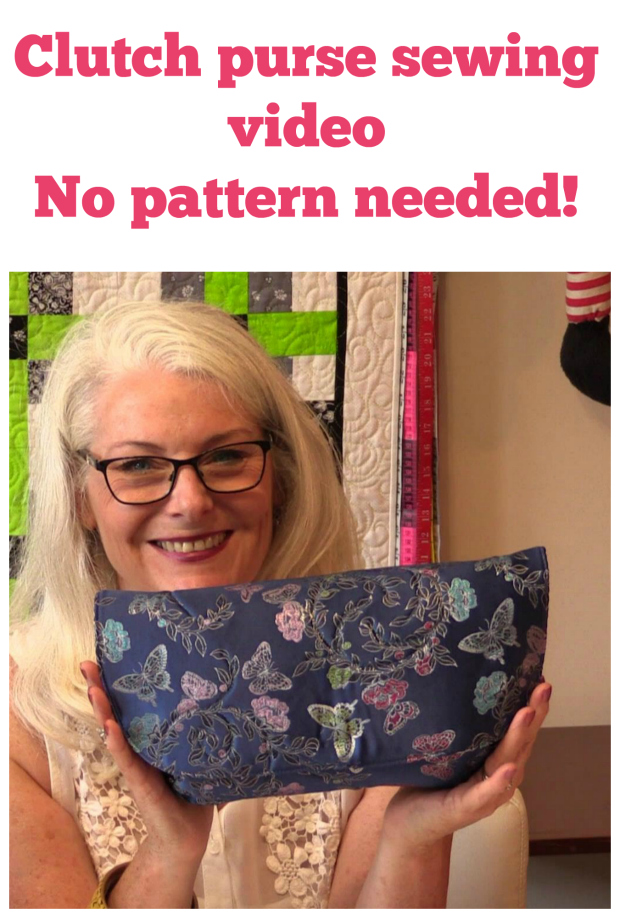 Sew a designer style clutch bag FREE sewing video.