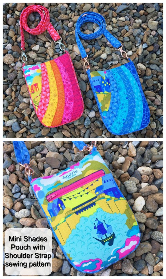 Mini Shades Pouch with Shoulder Strap sewing pattern - Sew Modern Bags