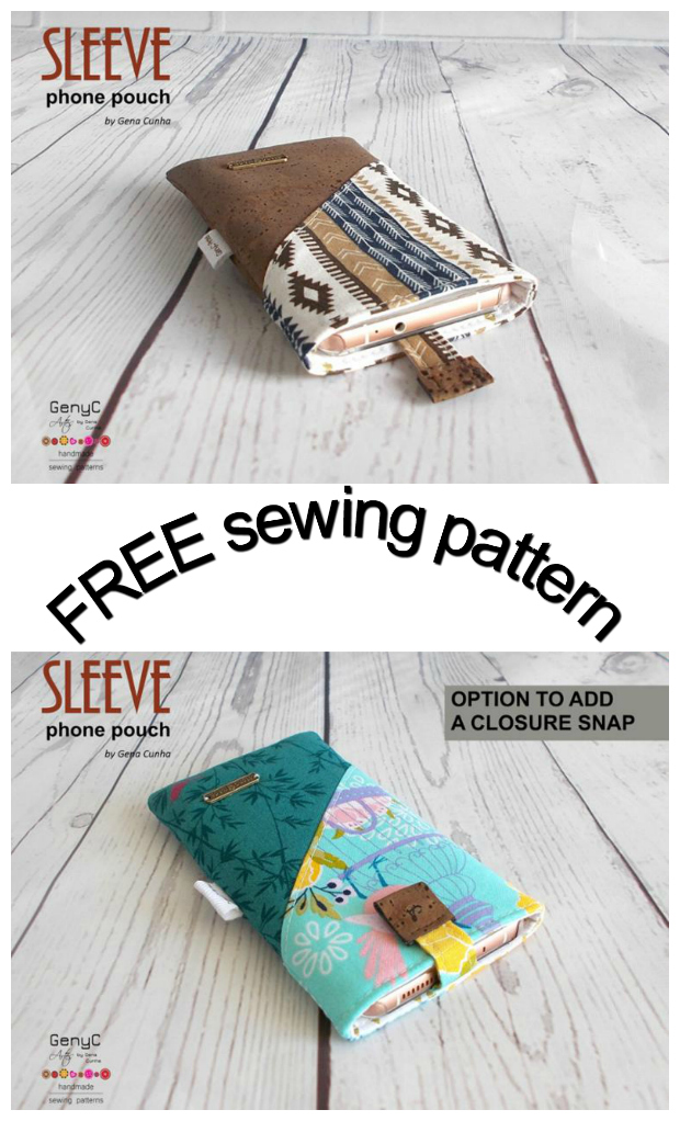 Sleeve phone pouch FREE sewing pattern.