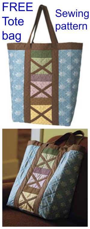 Here's an awesome Country Tote Bag Pattern for FREE! Make this roomy bag which has 6 outer pockets to store your smaller items.