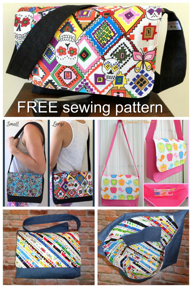 FREE Good-To-Go Messenger Bag sewing pattern. This bag comes in two sizes - small and large - enabling you to create quick and easy cross body bags for both adults and children alike.