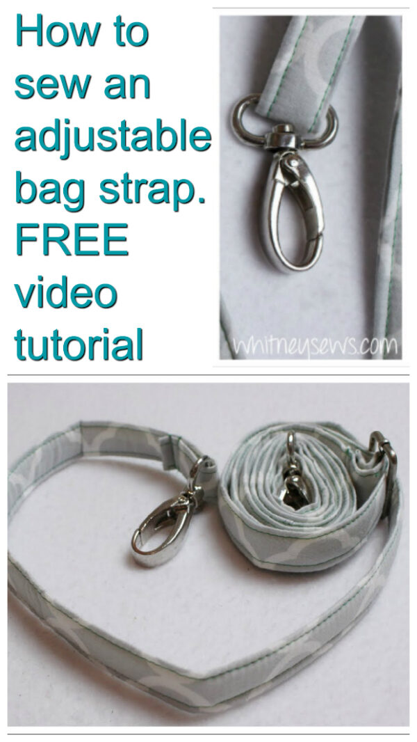 How to sew an adjustable bag strap FREE sewing video tutorial Sew