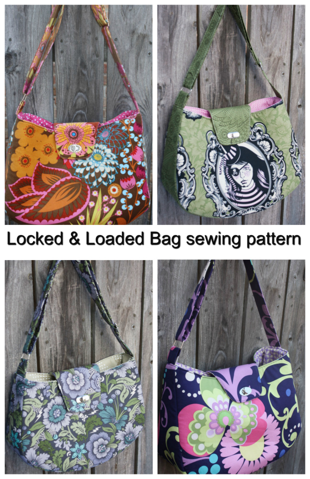 Today we would like to introduce you to The Locked And Loaded bag sewing pattern from Sew Sweetness. This lovely bag is round and large enough for all of your essentials!. The bag features an adjustable strap, inner zippered pocket, and the icing on the cake is the metal twist lock, which is easy to insert with a little dab of fabric glue. You’ll just love the functionality of it.