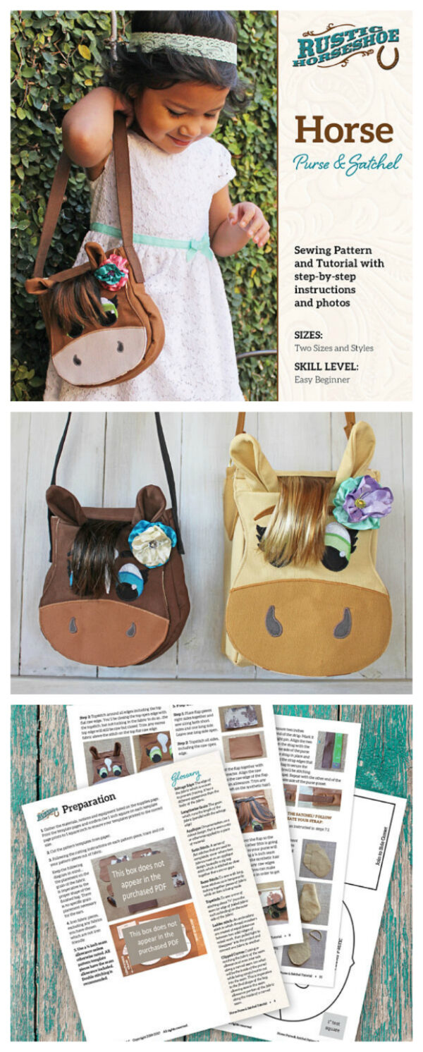 Horse purse and satchel bag sewing pattern - Sew Modern Bags