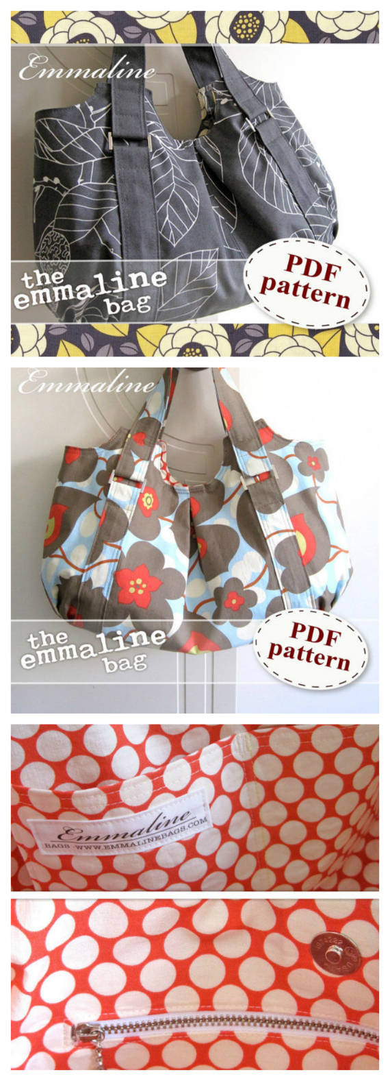 You can make the Emmaline Bag with the extremely comprehensive PDF downloadable pattern. This stylish handbag is extremely practical, modern, classy and very spacious. You can carry all of your essentials and keep your keys, phone or wallet tucked away in one of the 3 optional inside pockets. 