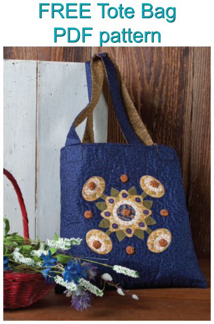 Here is a great FREE pattern on how to make this useful and stylish Tote Bag.And the applique design really makes this bag stand out amongst the rest. This Tote Bag measures 14" by 15" and is perfect for carrying your everyday needs in style. 