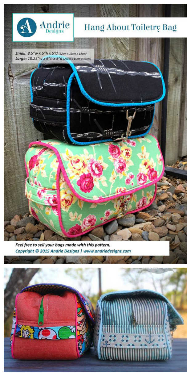 Hanging About Toiletry Bag sewing pattern Sew Modern Bags