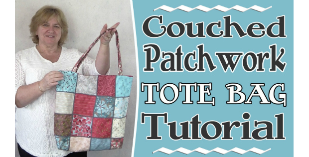 Patchwork Tote Bag with couching - FREE sewing video & tutorial - Sew ...