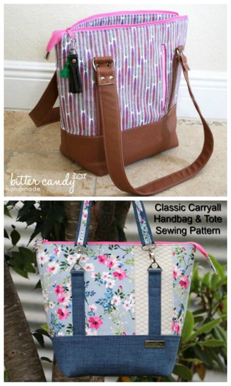 Classic Carryall Handbag and Tote sewing pattern - Sew Modern Bags