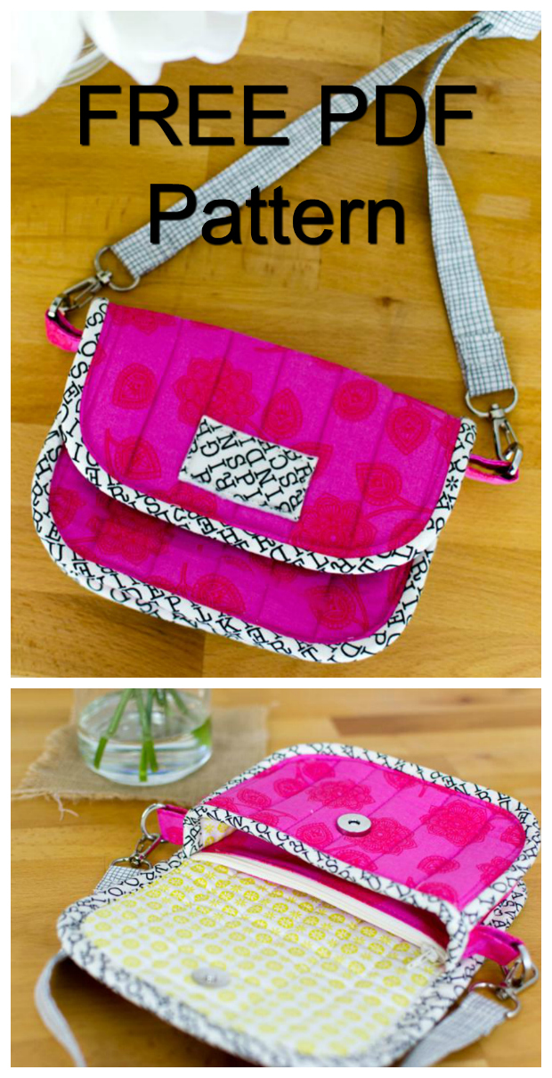 Here is yet another FREE pdf pattern brought to you by Sew Modern Bags. This one is a little clutch bag pattern, which has a zipper pouch inside this little bag. You can fit an iPhone in the little pocket behind the integrated zipper pouch, and then you'll have a nice sized compartment in front of the zipper pouch for keys, lip gloss and a little notebook. If you want your clutch bag can also carry cards and cash in the zipper pouch. The approximate size of the finished bag will be 7’" wide by 4 1/2" tall.
