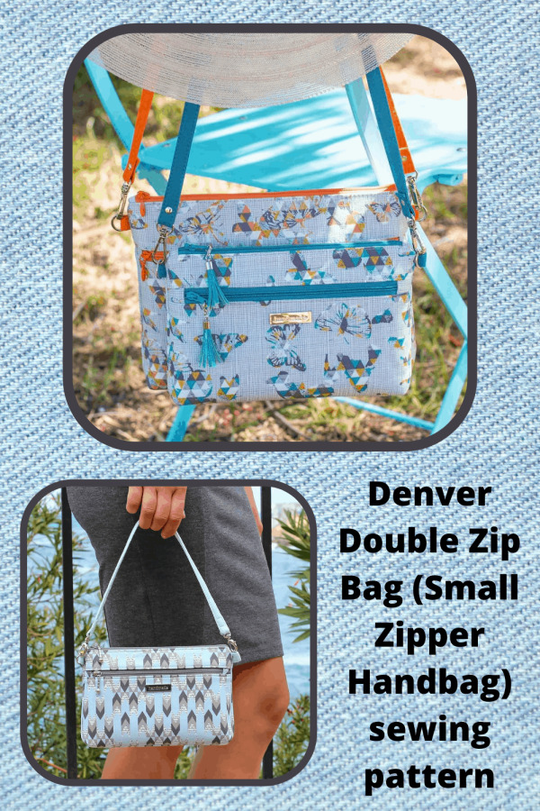 Denver Double Zip Bag (Small Zipper Handbag) sewing pattern