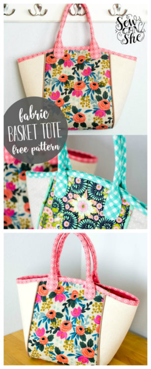 Fabric Basket Tote Bag FREE sewing tutorial - Sew Modern Bags