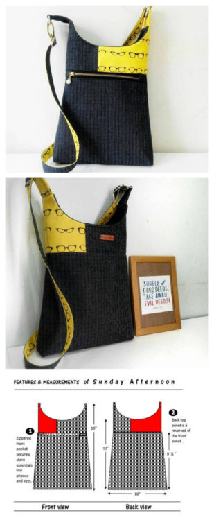 Hipster Crossbody Bag sewing pattern - Sew Modern Bags