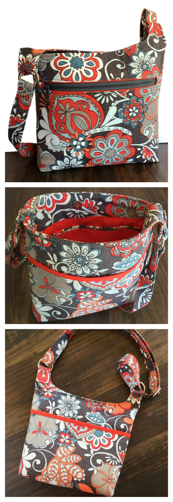 This Hipster Purse is named The Vanessa Bag. With its slim, lightweight crossbody design this purse accommodates all of your essentials without weighing you down. The Vanessa Bag has many features, as follows: The strap adjusts for a perfect fit from a 25" shoulder bag all the way to 50" to be carried as a cross body bag. The large front zippered pocket is 9" deep by 10" wide. The back of the purse has a roomy slip pocket that measures 11.5" wide by 7" deep and fitted with a magnetic snap closure. It's fully lined with two interior slip pockets at 6" by 6" each. It has heavy interfacing for strength and support but very soft and comfortable to carry. A 1.25" wide strap is comfortable to carry and extends all the way to 50". A magnetic snap closure. Dimensions of 11.5" wide by 10" high by 2" deep.