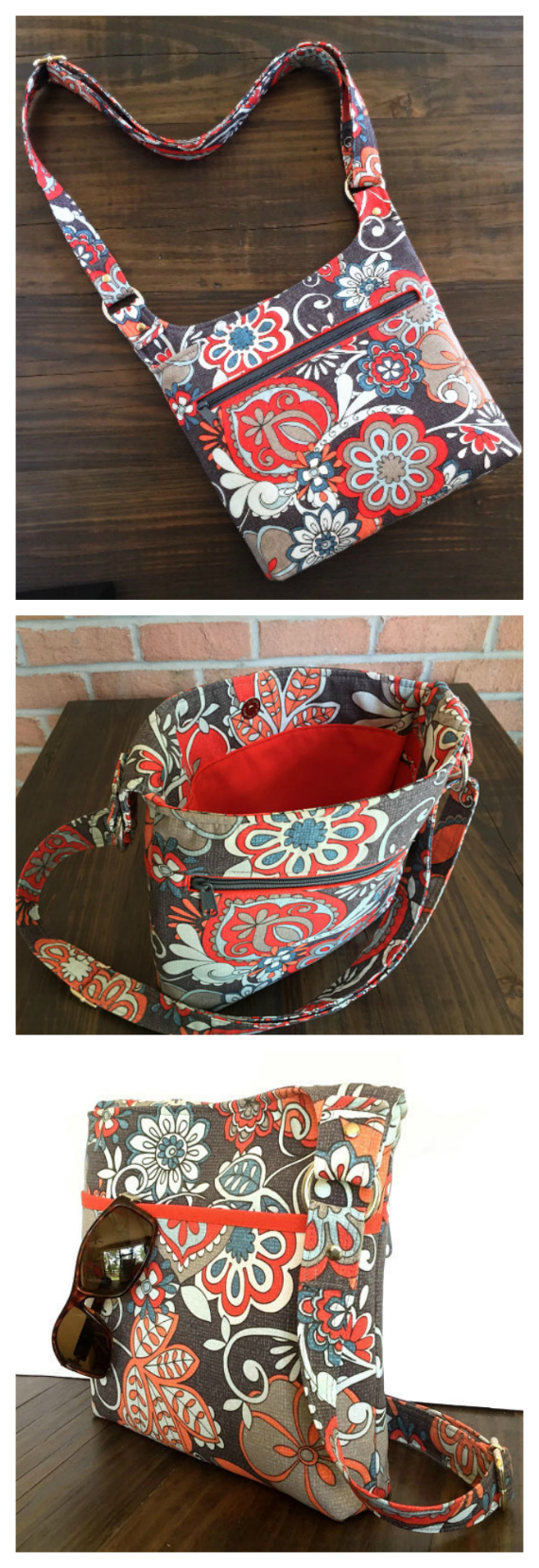 This Hipster Purse is named The Vanessa Bag. With its slim, lightweight crossbody design this purse accommodates all of your essentials without weighing you down. The Vanessa Bag has many features, as follows: The strap adjusts for a perfect fit from a 25" shoulder bag all the way to 50" to be carried as a cross body bag. The large front zippered pocket is 9" deep by 10" wide. The back of the purse has a roomy slip pocket that measures 11.5" wide by 7" deep and fitted with a magnetic snap closure. It's fully lined with two interior slip pockets at 6" by 6" each. It has heavy interfacing for strength and support but very soft and comfortable to carry. A 1.25" wide strap is comfortable to carry and extends all the way to 50". A magnetic snap closure. Dimensions of 11.5" wide by 10" high by 2" deep.