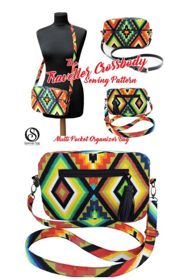 The Traveller Crossbody multi-pocket purse pattern