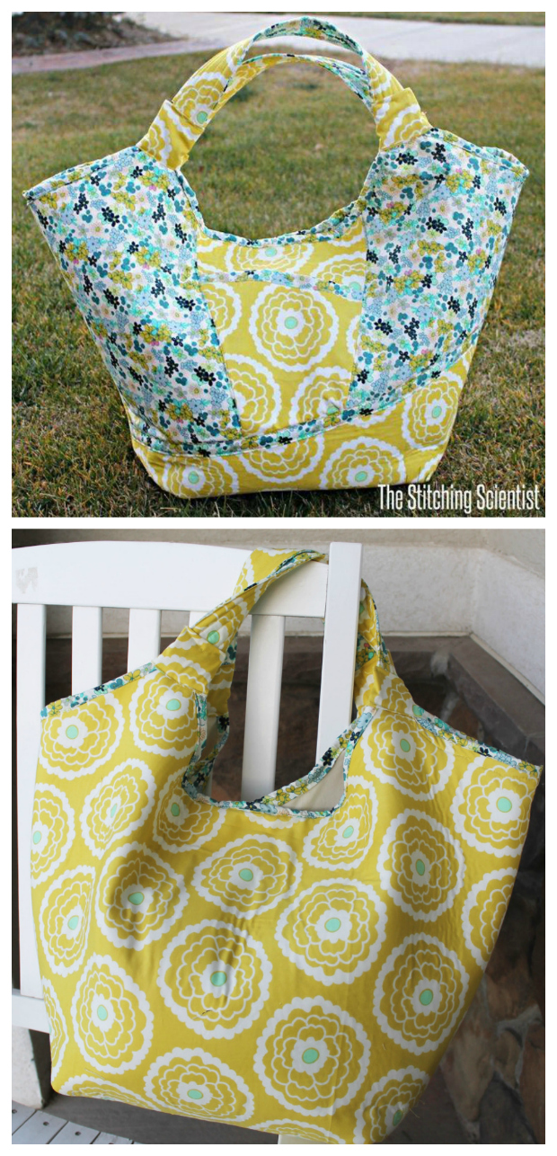 Here's another FREE pdf pattern, this time it makes a cute summer beach bag - The Carnaby Carry All bag. This is a great big bag that can hold your large beach towel, sunscreen, your phone and everything else you want to take to the beach this summer.