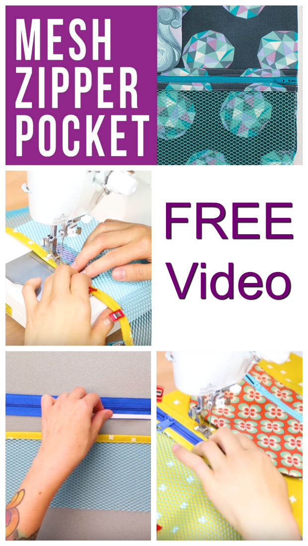 If you want a mesh zipper pocket on one of your bags then we have found you this awesome FREE video. This 13-minute video takes you through each of the steps necessary so that you have the skills to add a mesh zipper pocket to any of your bag projects.
