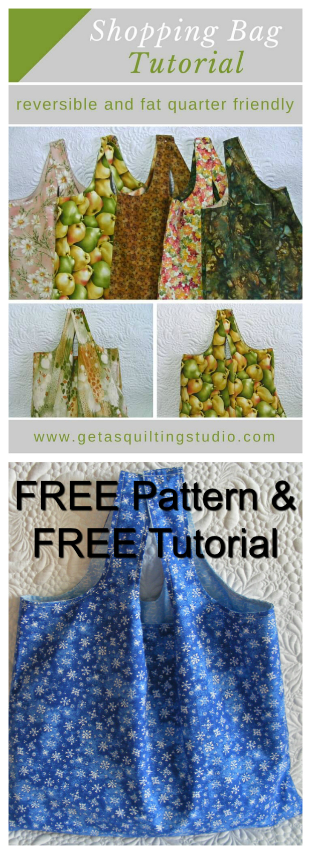 Reversible Shopping Bag Pattern – It's free! – Beginner Sewing Projects