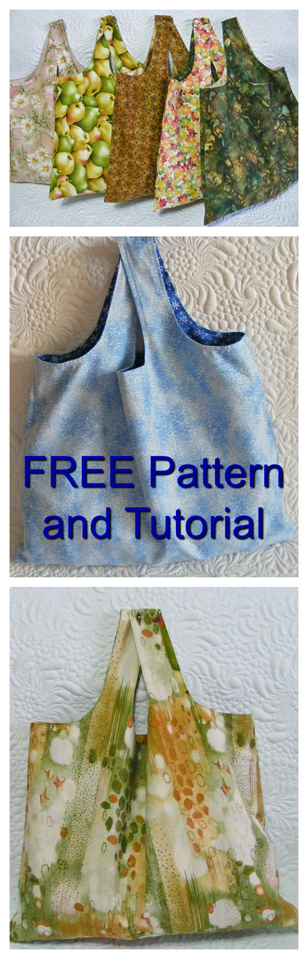 Reversible Shopping Bag Pattern – It's free! – Beginner Sewing Projects