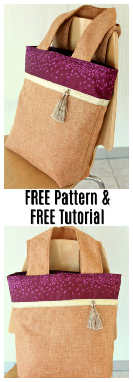 Easy Burlap Tote Bag FREE sewing pattern & tutorial - Sew Modern Bags