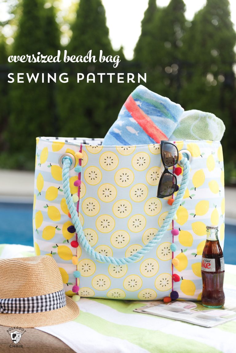 Oversized Beach Tote Bag FREE sewing pattern & tutorial