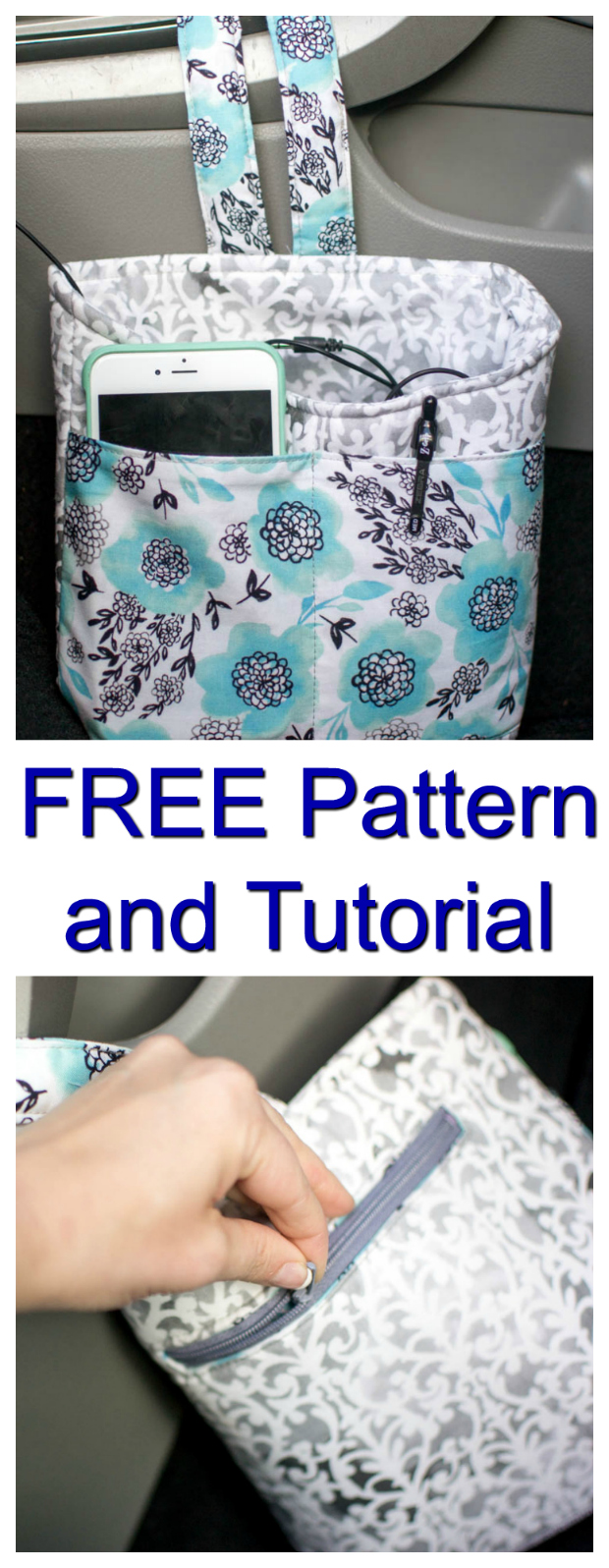 Car Diddy Bag | Organiser and storage for your car - FREE sewing pattern