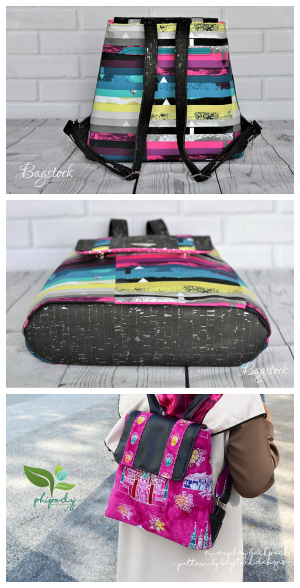 This designer makes wonderful bright looking bags that Sew Modern Bags just loves. It's a real pity she has only 7 bag patterns up for sale, but we'll be doing our best to promote each and everyone. This is a perfect backpack for everyday use. A fun, functional and quick to sew backpack to showcase your favorite materials.