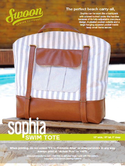 Sophia Swim Tote Bag sewing pattern