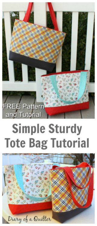 Simple Sturdy Tote Bag FREE sewing pattern & tutorial - Sew Modern Bags