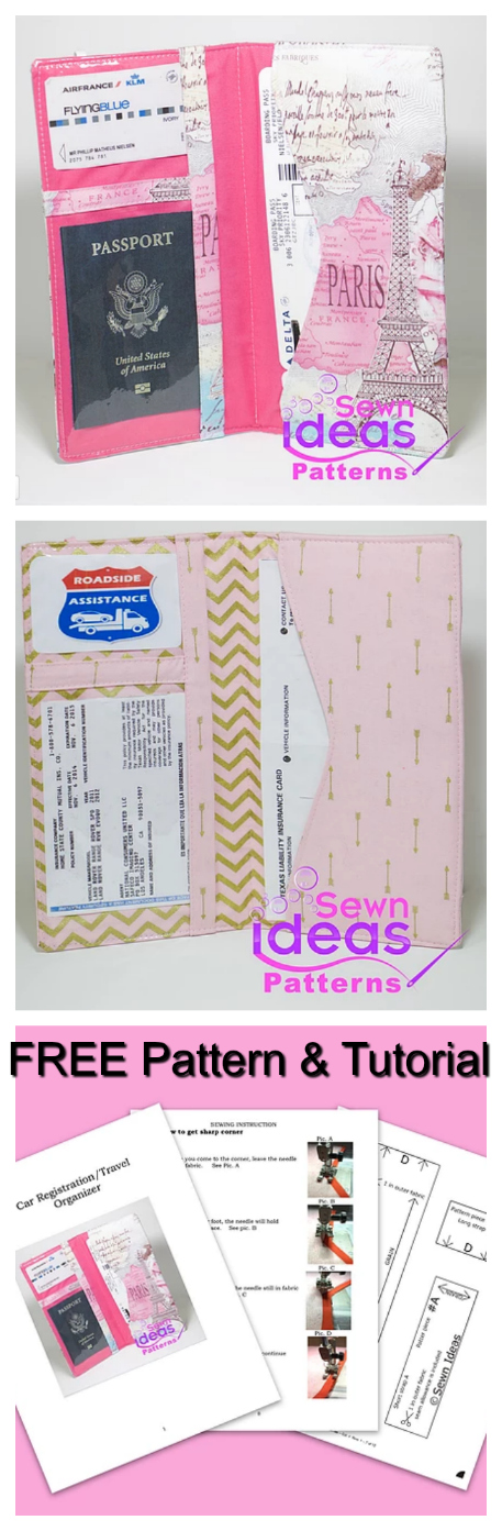 Travel Documents Wallet FREE sewing pattern & tutorial