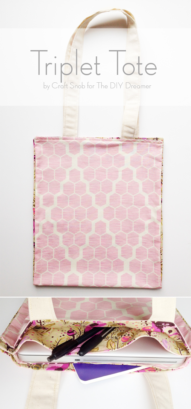 The Triplet Tote Bag FREE sewing pattern & tutorial