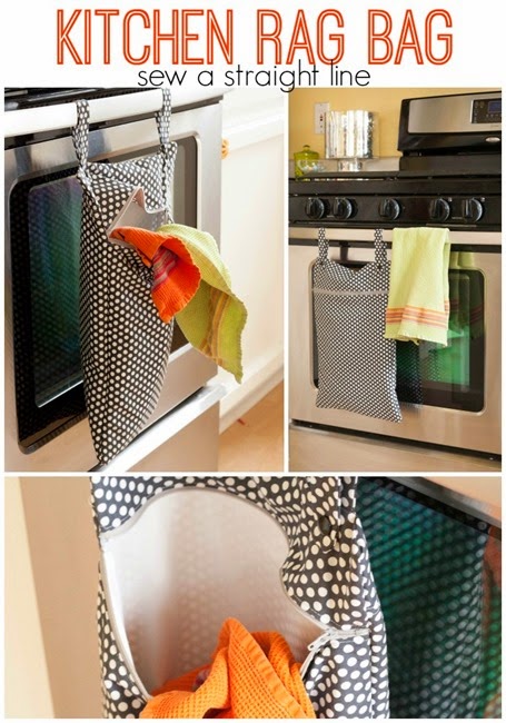 If you would like to organise all your rags in the kitchen in a bag then here we have a FREE pattern and tutorial for a Kitchen Rag Bag. It's designed to keep all your dish rags, bibs, cloth napkins and tea towels in a bag to hold them until you’re ready to put them in the wash. The bag hangs from your oven door with snaps. A waterproof lining and zipper keep soiled items from spreading while helping things look tidy and reducing smells. 