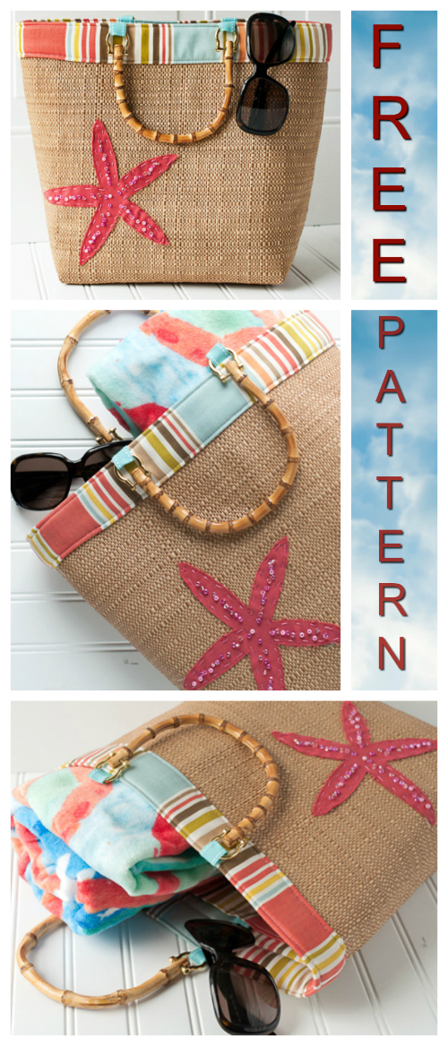 Beach Bound Straw Tote - a Beach Bag Sewing Pattern