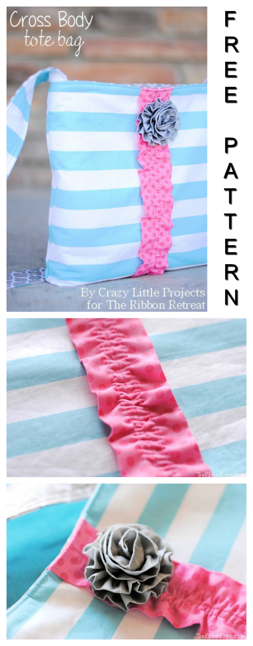 Cross Body Tote Bag FREE sewing pattern & tutorial