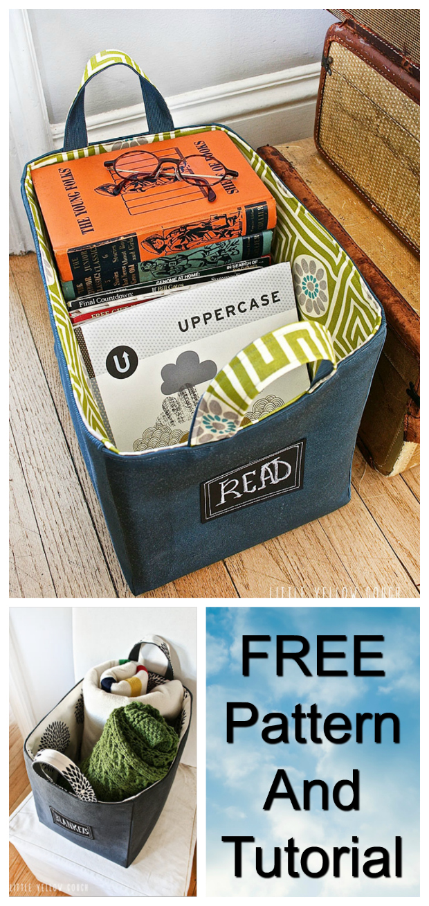 Fabric Storage Bins FREE sewing pattern and tutorial - Sew Modern Bags