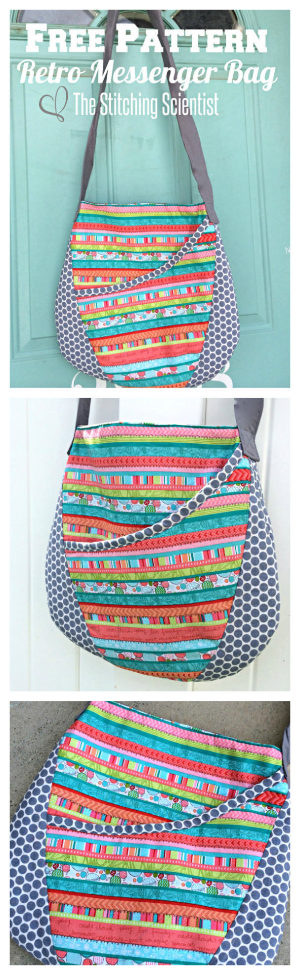 Retro Oval Messenger Bag FREE sewing pattern - Sew Modern Bags