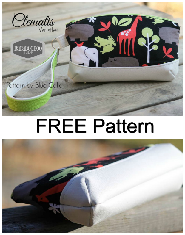 The Clematis Wristlet FREE sewing pattern Sew Modern Bags