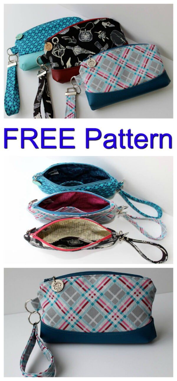 The Clematis Wristlet FREE sewing pattern - Sew Modern Bags