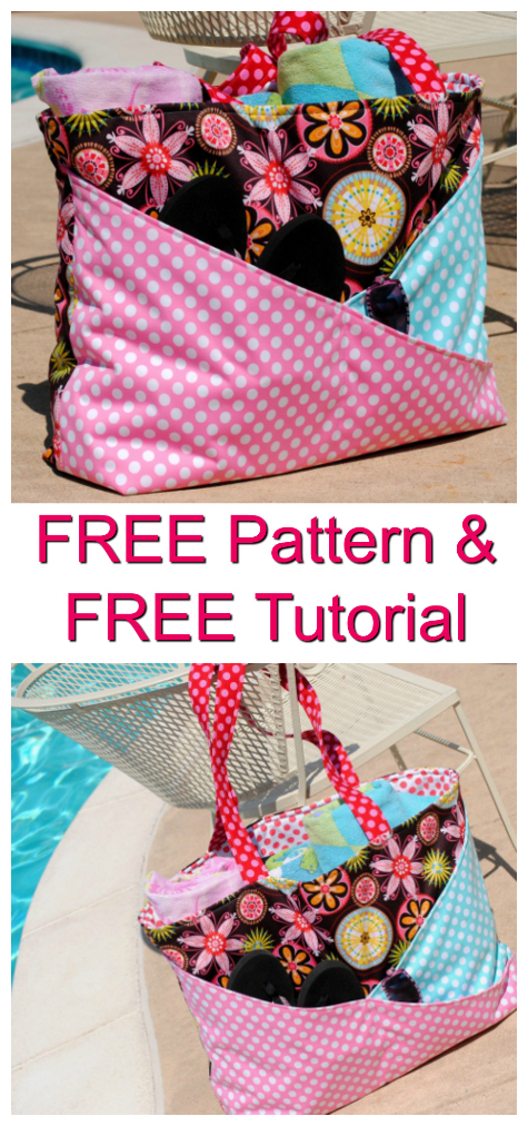 Beach bag sewing online pattern