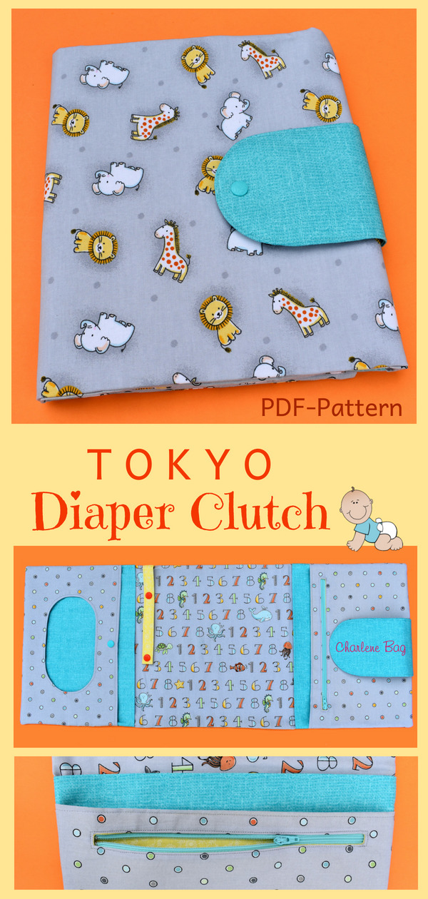 TOKYO Diaper Clutch sewing pattern - Sew Modern Bags