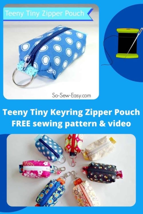 Teeny Tiny Mini Zipper Pouch Keyring